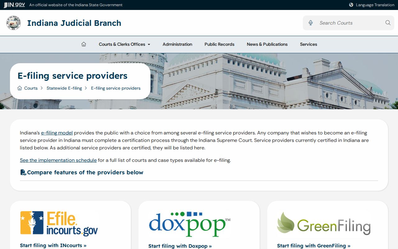 Orange County case search and approved e-filing providers