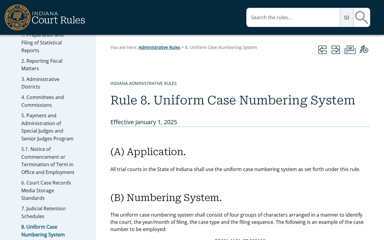 Orange County criminal docket cause-number rules