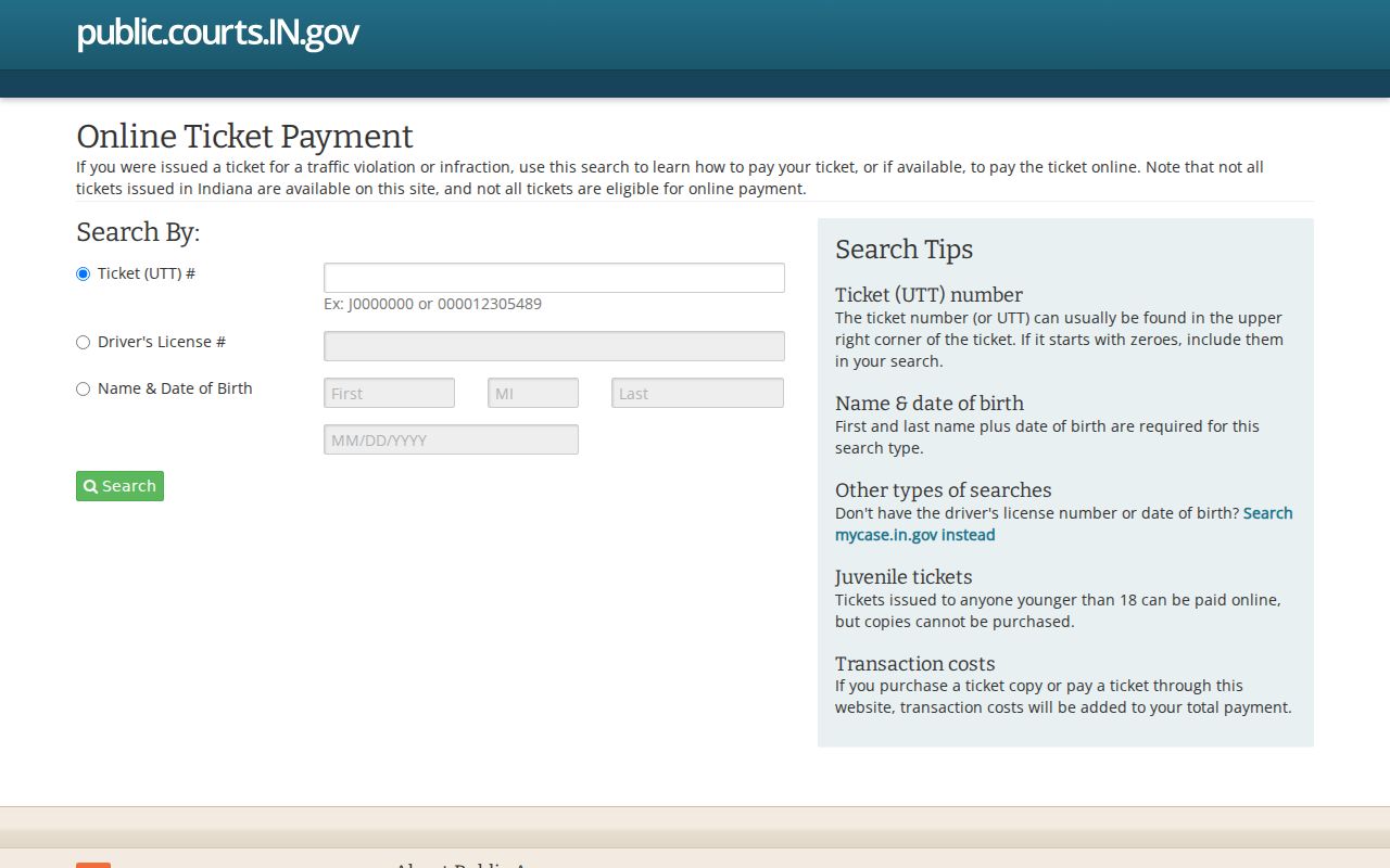 Orange County traffic court records ticket search portal